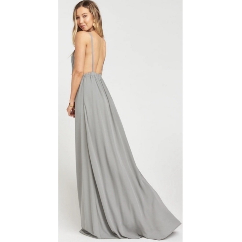 Show Me Your Mumu Amanda Open Back Maxi Dress Soft Charcoal Size Large Wedding - Picture 8 of 8